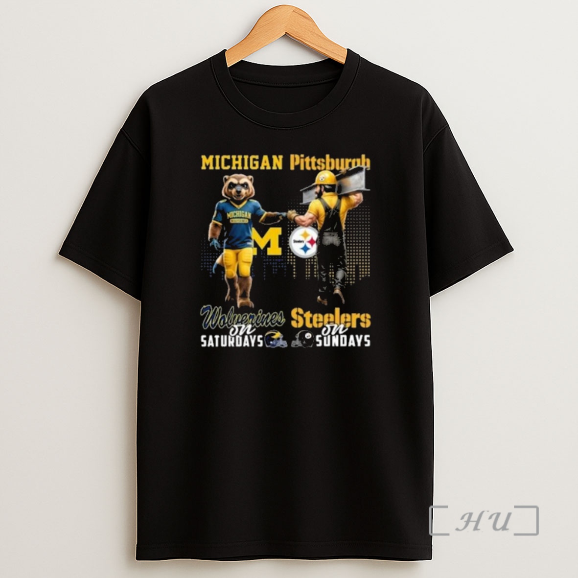 Officials Michigan Wolverines On Saturdays X Pittsburgh Steelers On Sundays Mascot 2025 Shirt Sweatshirt Tee