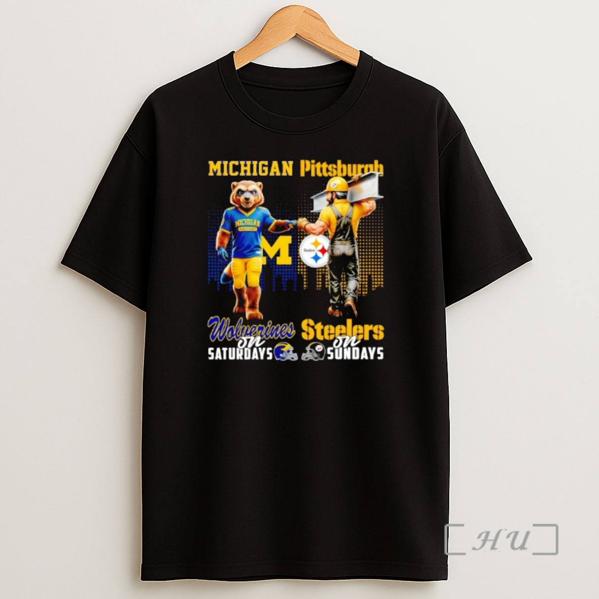 Officials Michigan Wolverines On Saturdays X Pittsburgh Steelers On Sunday Mascot Shirt Sweatshirt Tee