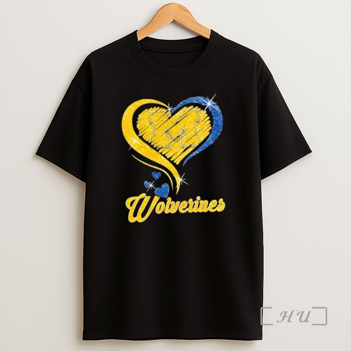 Officials Michigan Wolverines Football In Glitter Heart Fans Shirt Sweatshirt Tee