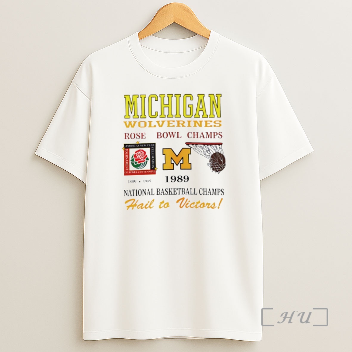 Officials Michigan Wolverines National Basketball Rose Bowl Champs Vintage 1989 Premium Shirt Sweatshirt Tee