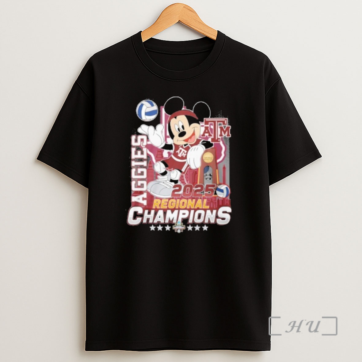 Officials Mickey Mouse X Texas Am Aggies 2025 Volleyball Regional Champions Shirt Sweatshirt Tee