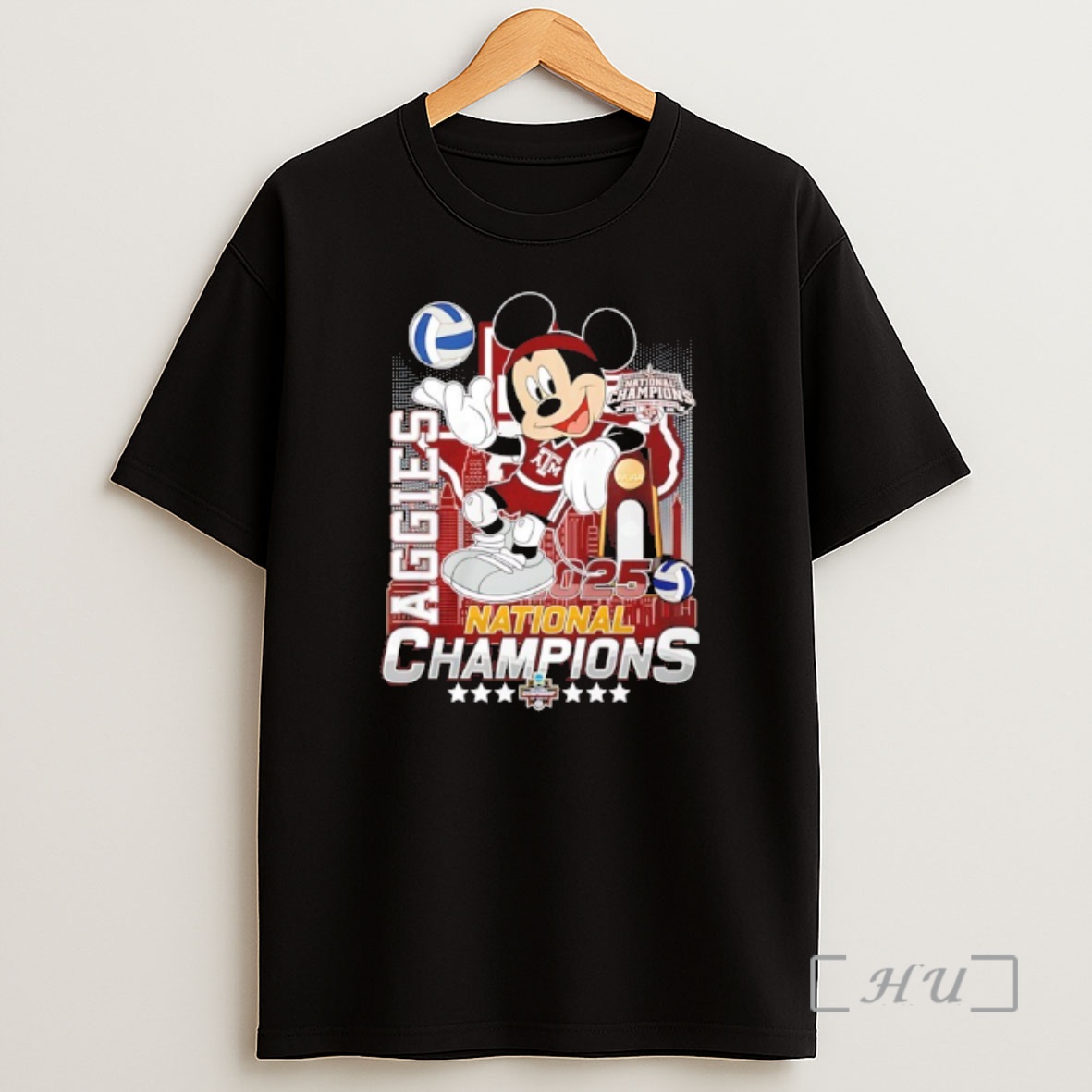 Officials Mickey Texas Am Aggies 2025 National Champion Skyline Shirt Sweatshirt Tee