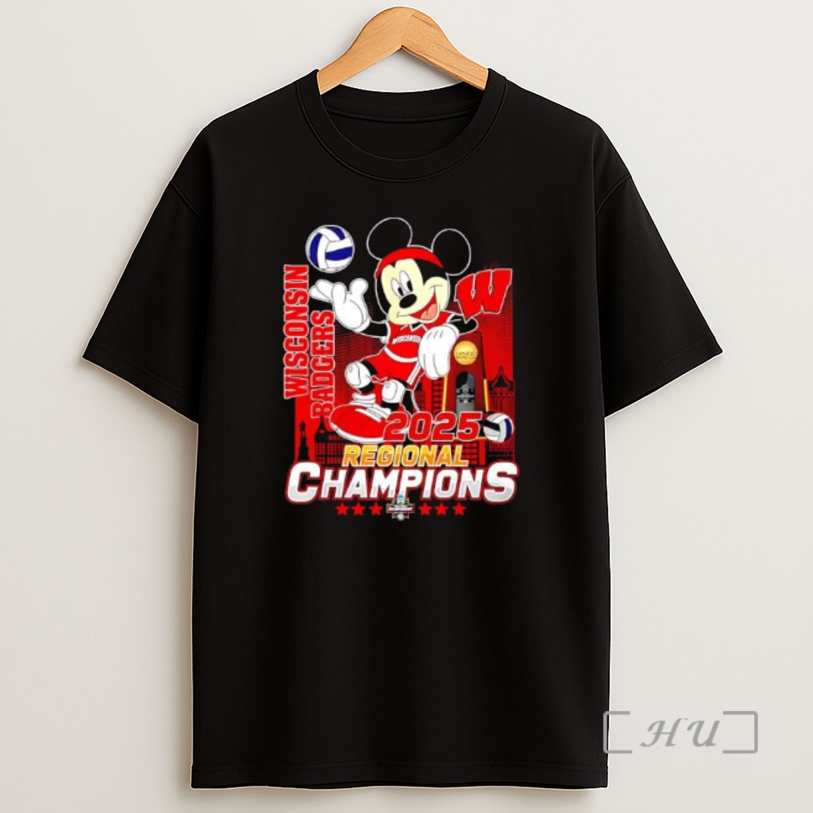 Officials Mickey Wisconsin Badgers 2025 Regional Champions Shirt Sweatshirt Tee