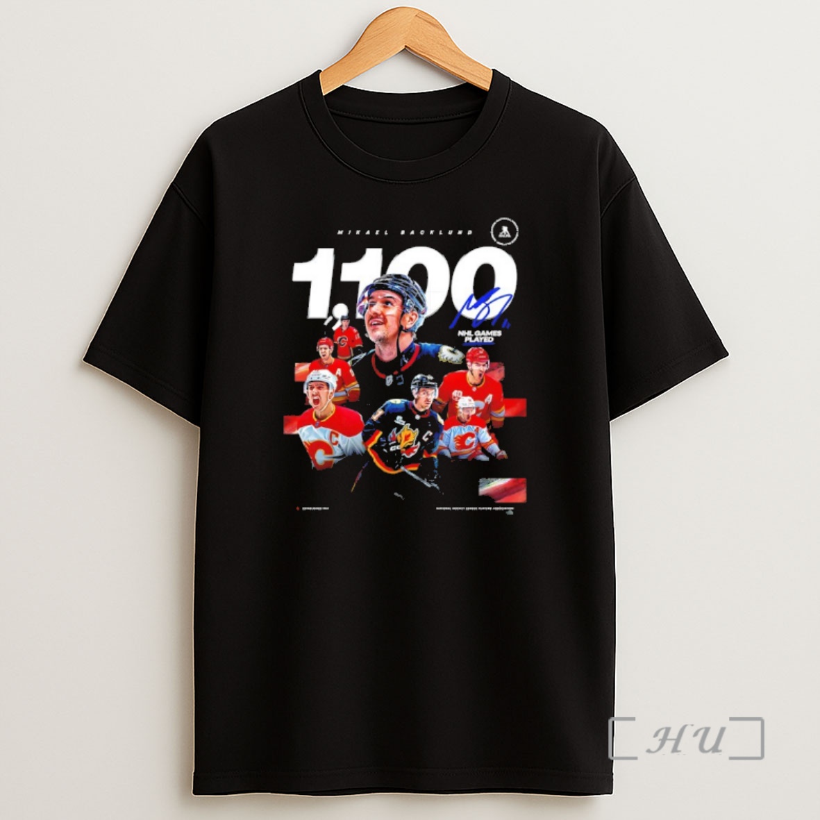 Officials Mikael Backlund 1100 Nhl Career Games Played Signature Shirt Sweatshirt Tee