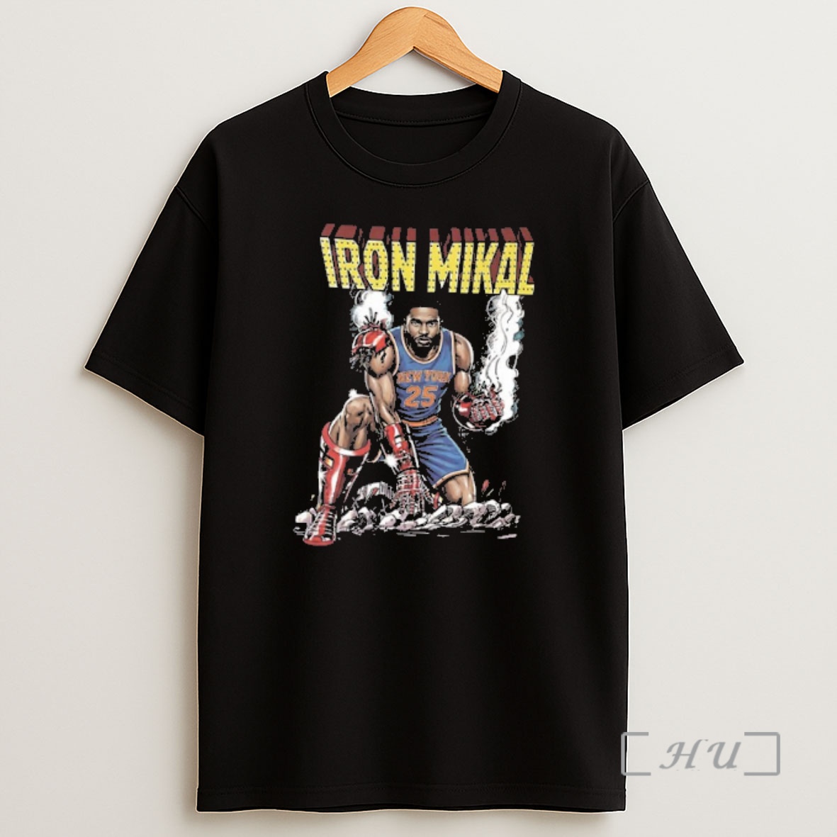 Officials Mikal Bridges Iron Mikal New York Knicks Graphic 2 Sided Shirt Sweatshirt Tee