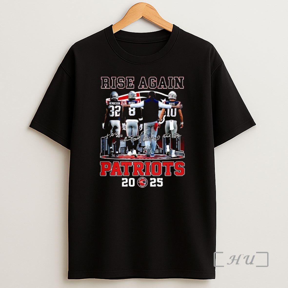 Officials Mike Vrabel Henderson Diggs Maye New England Patriots Football Rise Again 2025 Signature Premium Shirt Sweatshirt Tee