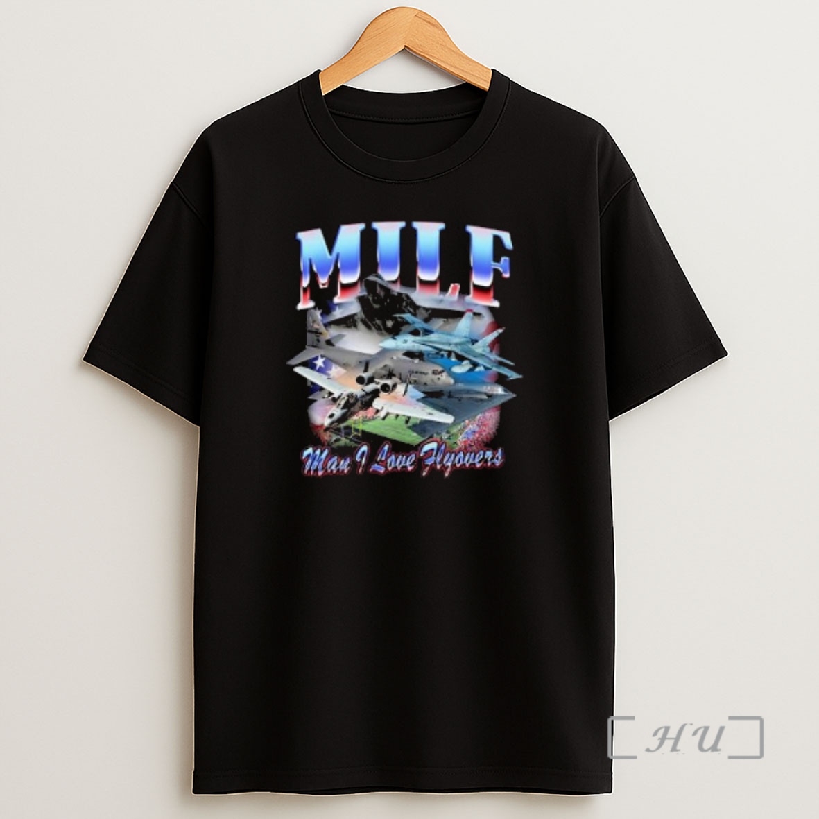 Officials Milf Man I Love Flyovers Circle Black Shirt Sweatshirt Tee