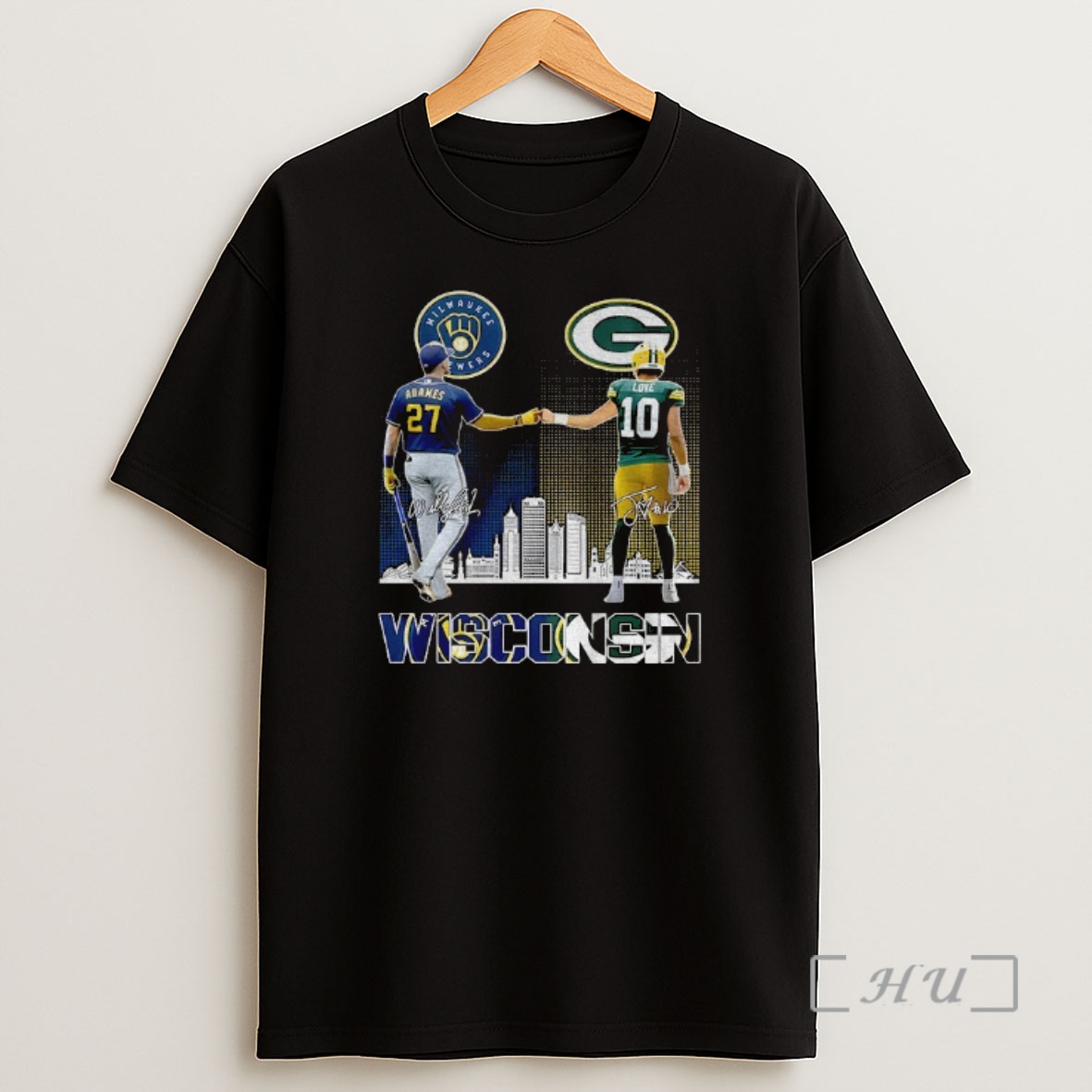 Officials Milwaukee Brewers Willy Adames Green Bay Packers Jordan Love 2025 Signature Premium Shirt Sweatshirt Tee