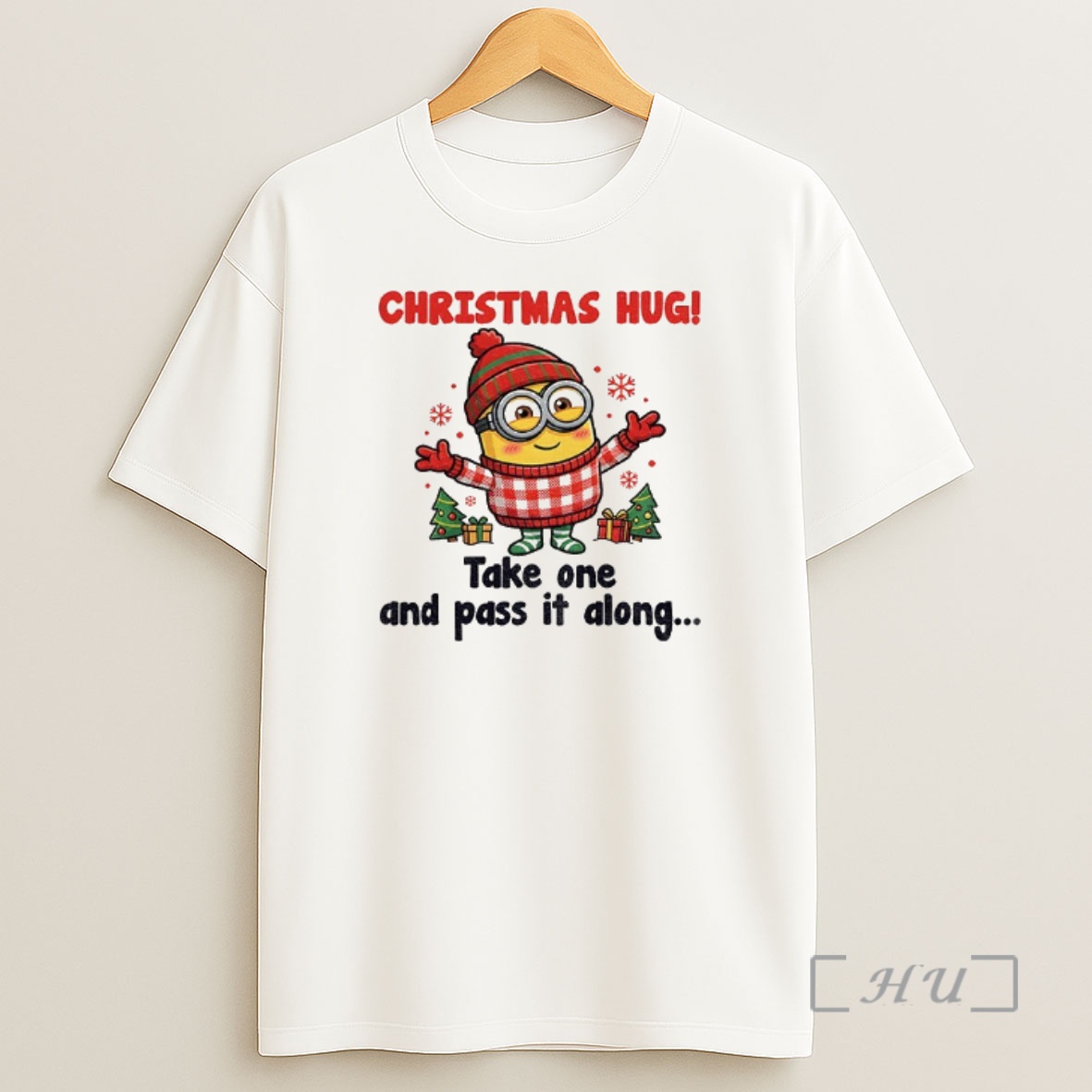 Officials Minion Santa Christmas Hug Take One And Pass It Along Christmas Shirt Sweatshirt Tee