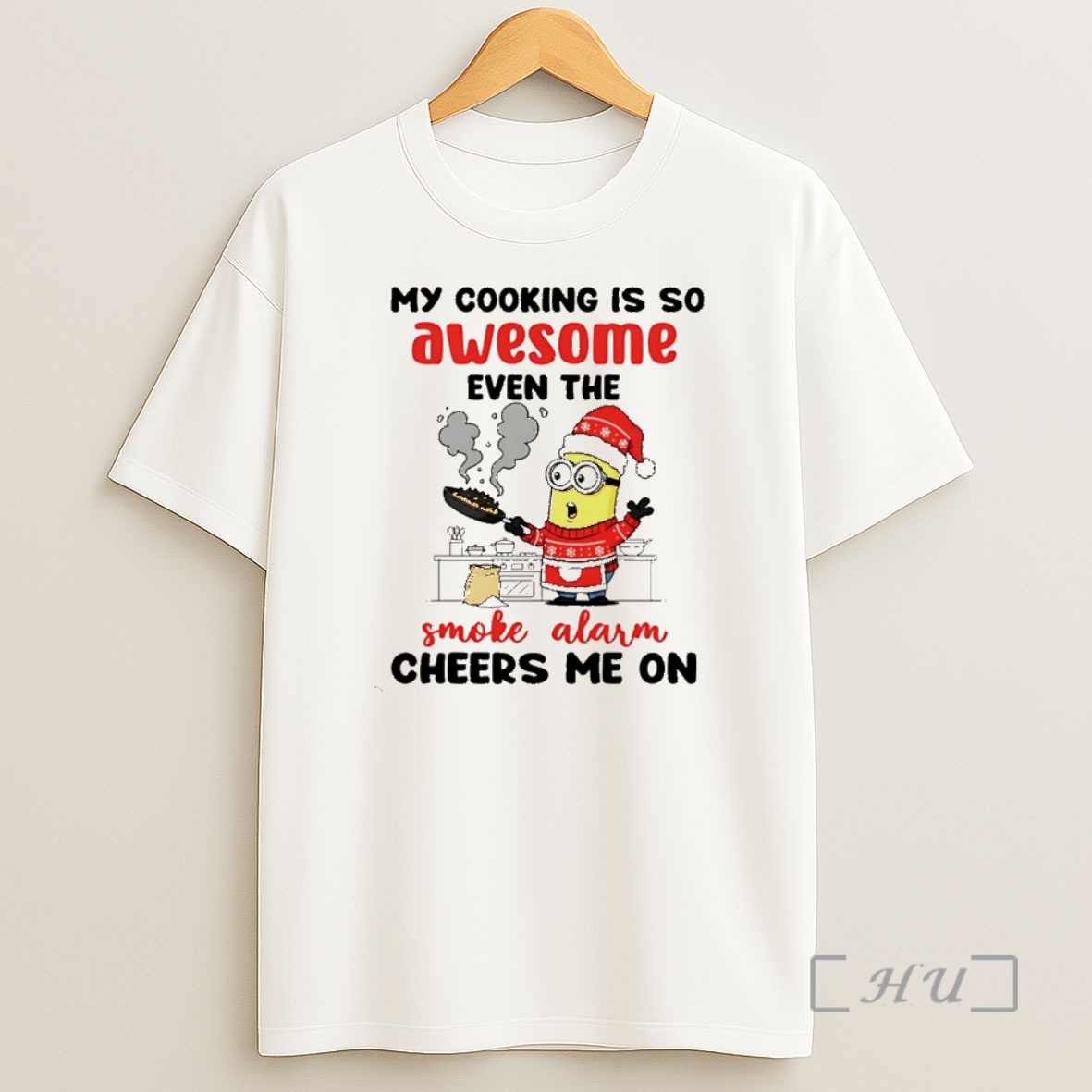 Officials Minion My Cooking Is So Awesome Even The Smoke Alarm Cheers Me On Christmas Christmas Premium Shirt Sweatshirt Tee