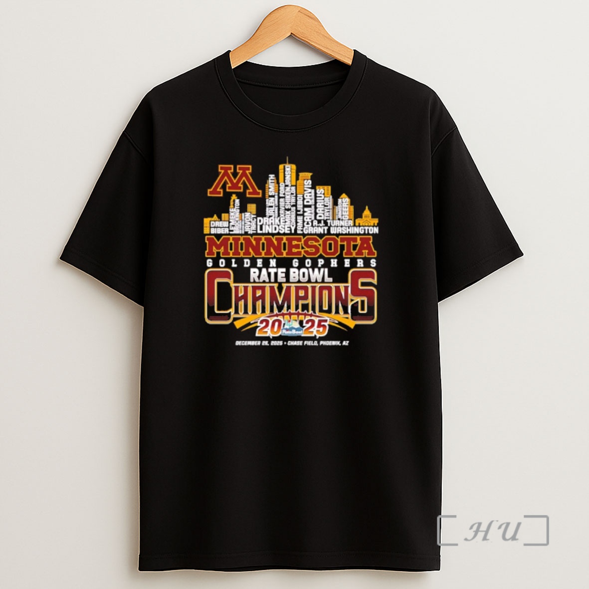 Officials Minnesota Golden Gophers Rate Bowl 2025 Champions Skyline Shirt Sweatshirt Tee