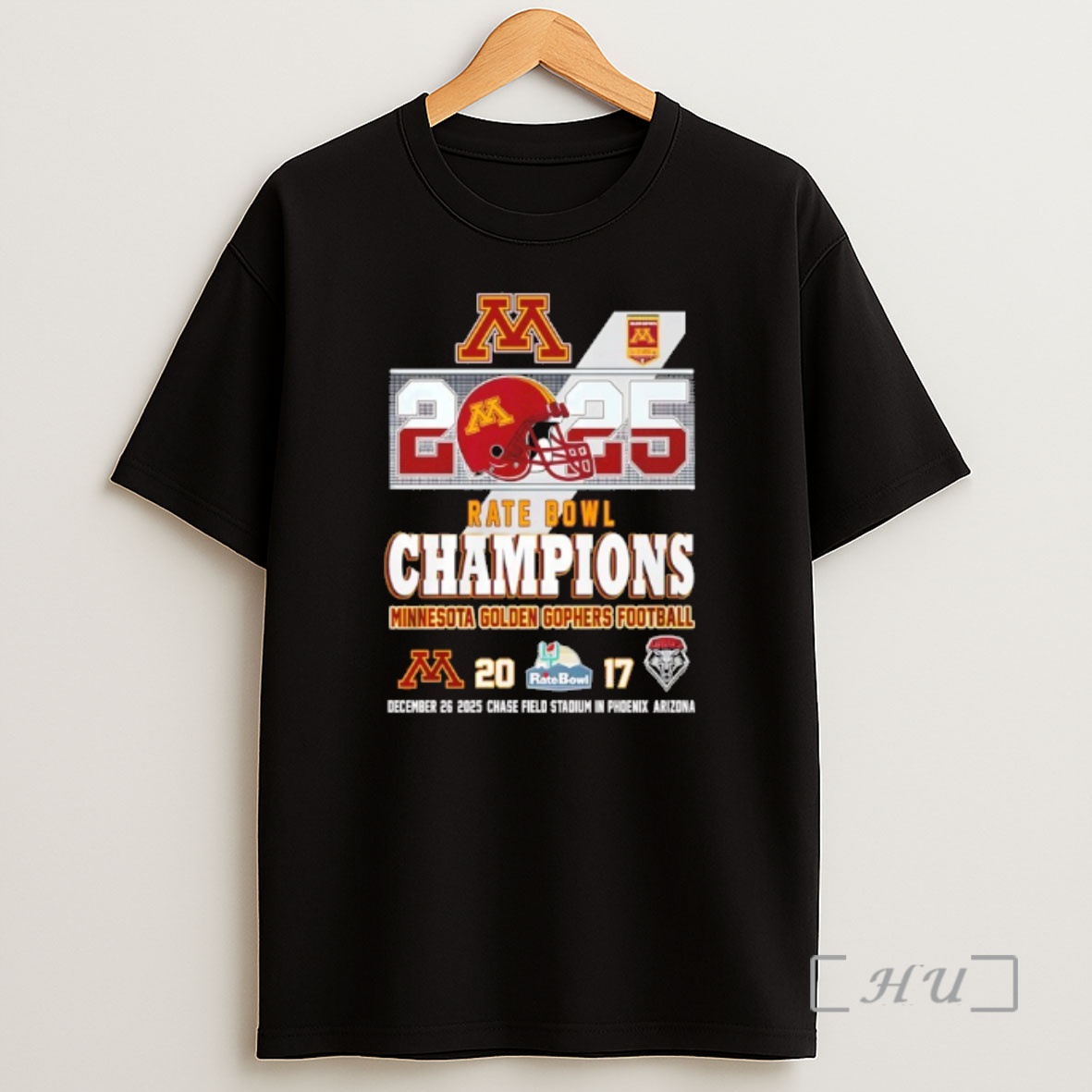 Officials Minnesota Golden Gophers Football 2025 Rate Bowl Champions 20 17 Score Shirt Sweatshirt Tee