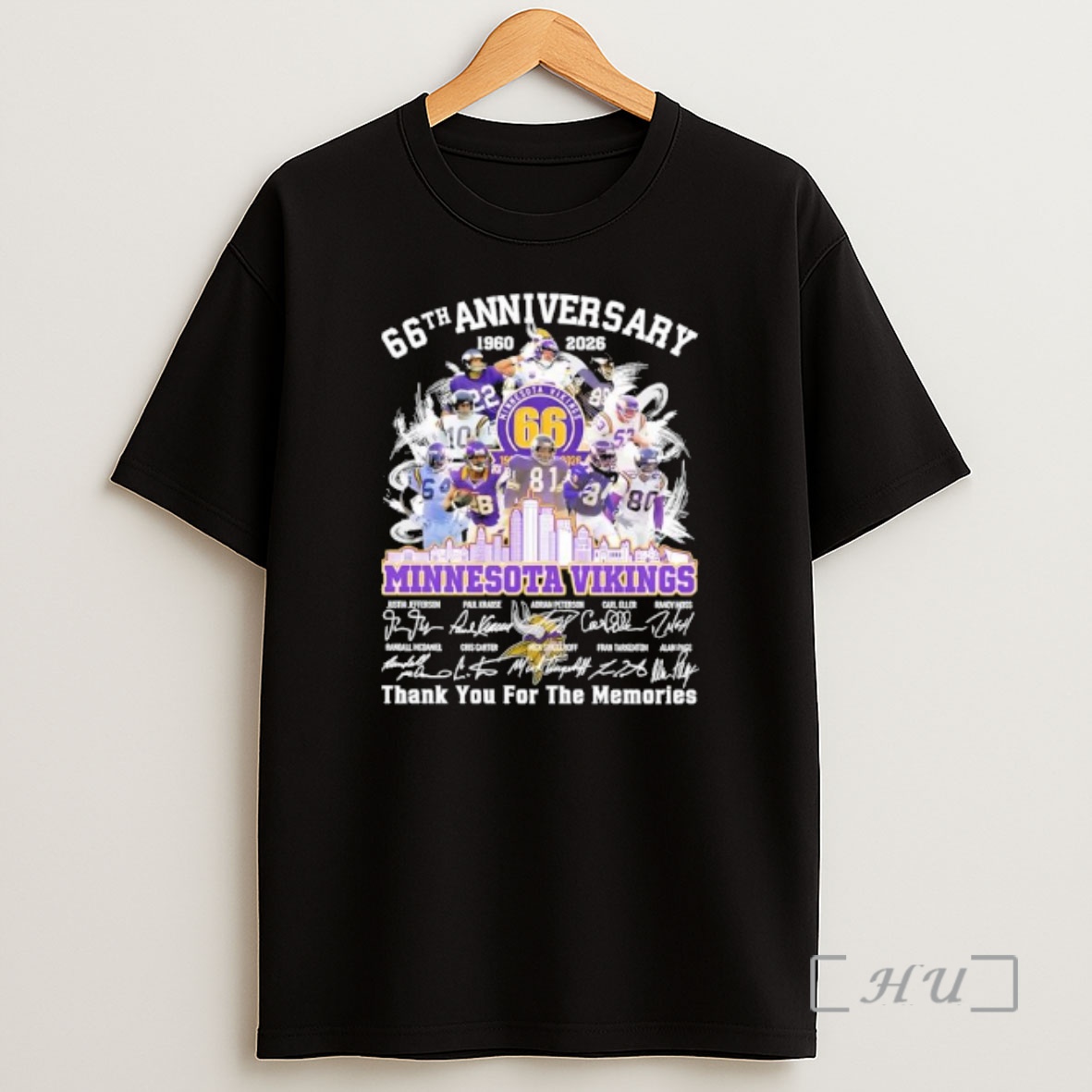Officials Minnesota Vikings 1960 2026 66th Anniversary Thank For The Memories Signatures Shirt Sweatshirt Tee