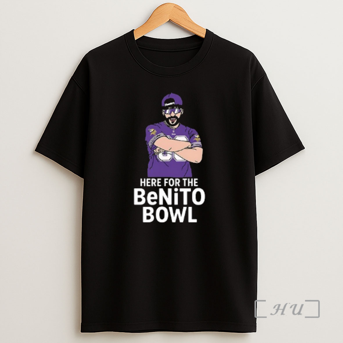 Officials Minnesota Vikings X Super Bowl Halftime Here For The Benito Bowl Art Double Sided Graphic Shirt Sweatshirt Tee