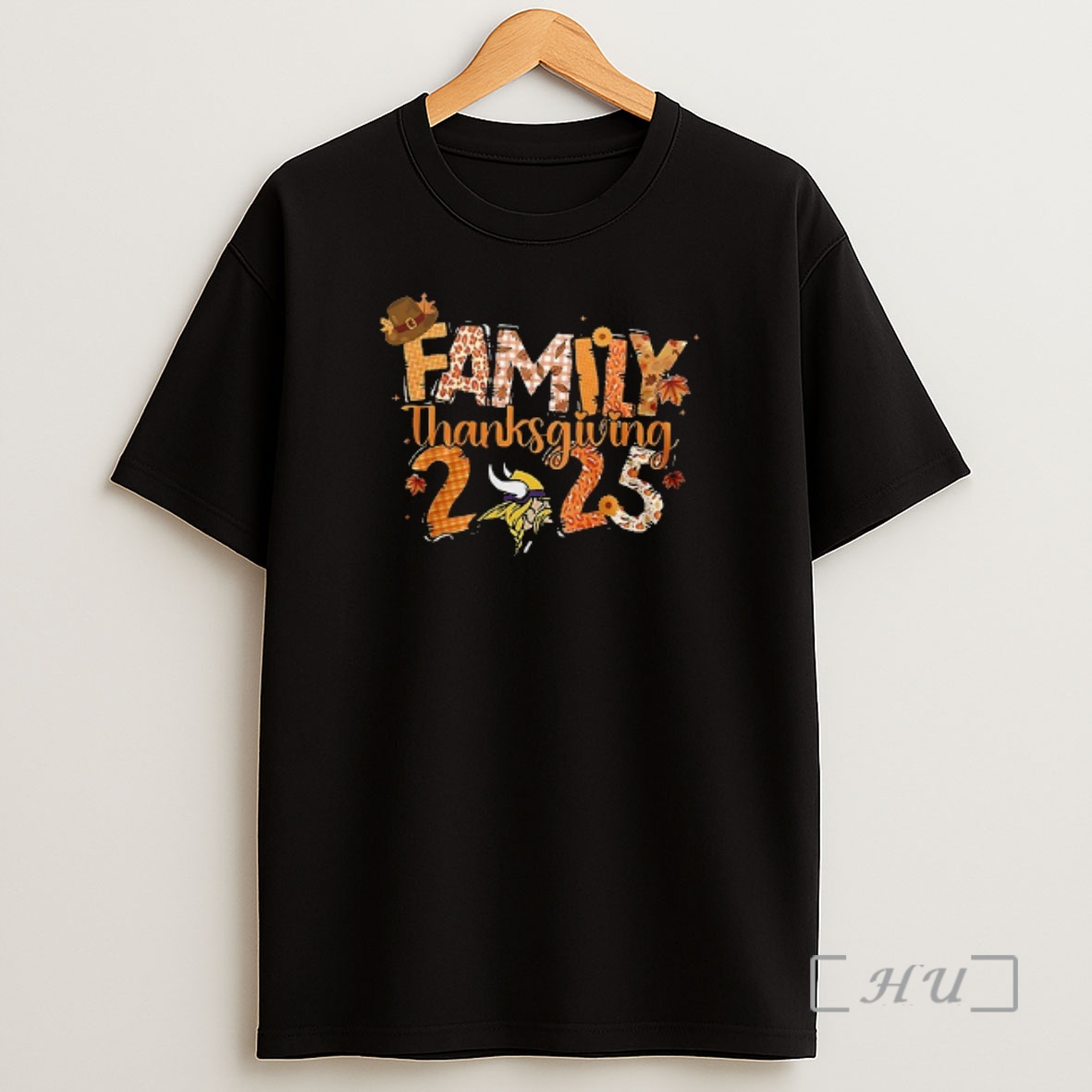 Officials Minnesota Vikings X Family Thanksgiving Turkey Double Sided Graphic Shirt Sweatshirt Tee