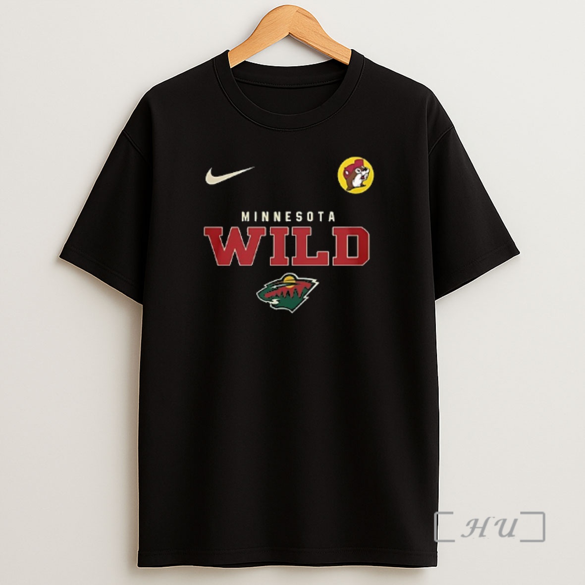 Officials Minnesota Wild X Buc Ees State Of Hockey Mascot Double Sided Graphic Shirt Sweatshirt Tee