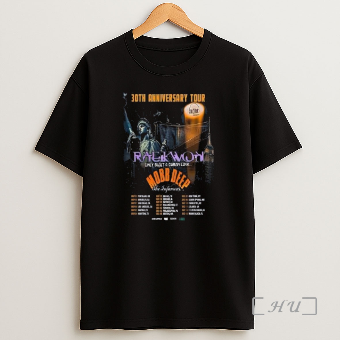 Officials Mobb Deep The Infamous 30th Anniversary Tour 2025 North American City Dates Circle Black Premium Shirt Sweatshirt Tee