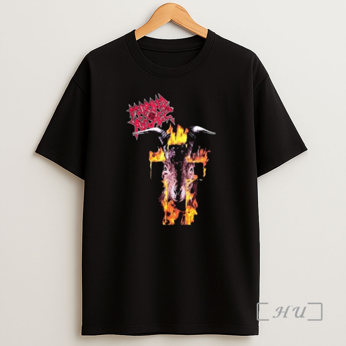 Officials Morbid Angel Flaming Goat Circle Black Premium Shirt Sweatshirt Tee