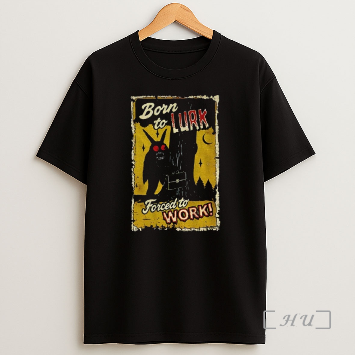 Officials Mothman Horror Movie Halloween Born To Lurk Forced To Work Shirt Sweatshirt Tee