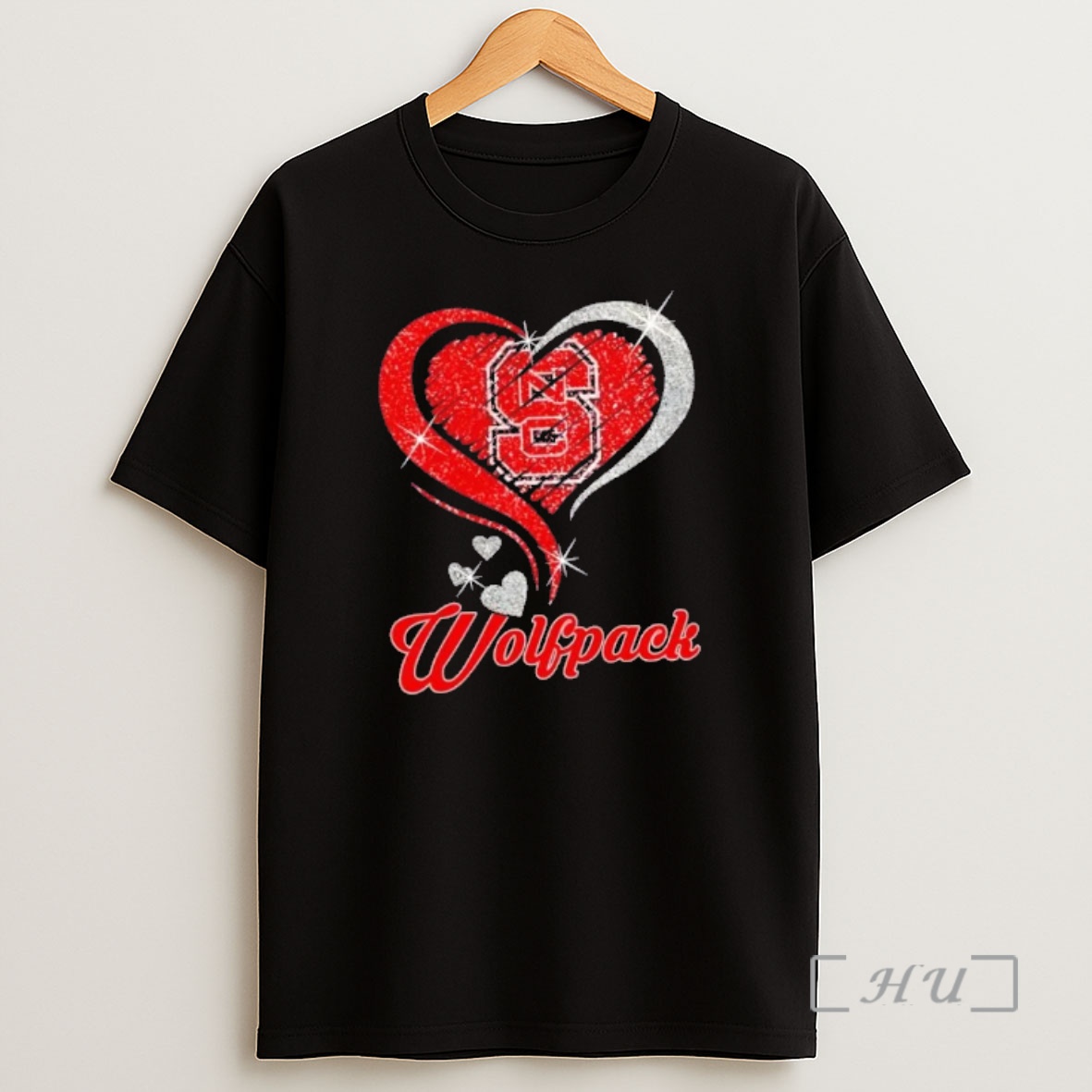 Officials Nc State Wolfpack Football In Glitter Heart Fans Shirt Sweatshirt Tee