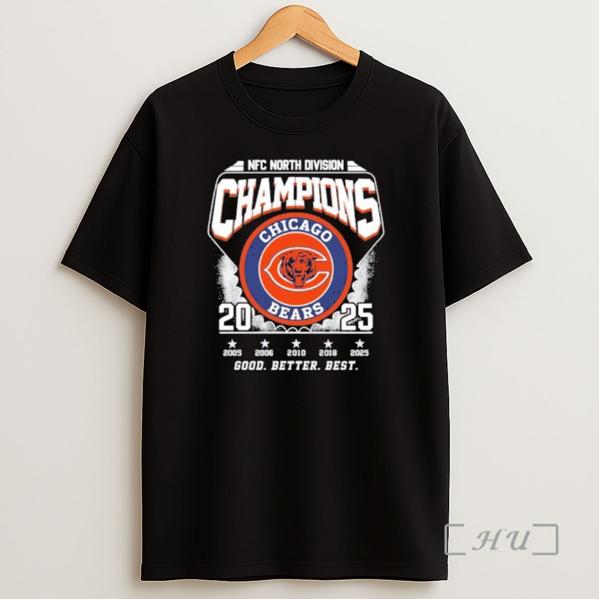 Officials Nfc North Champions 2025 Chicago Bears Good Better Best Shirt Sweatshirt Tee