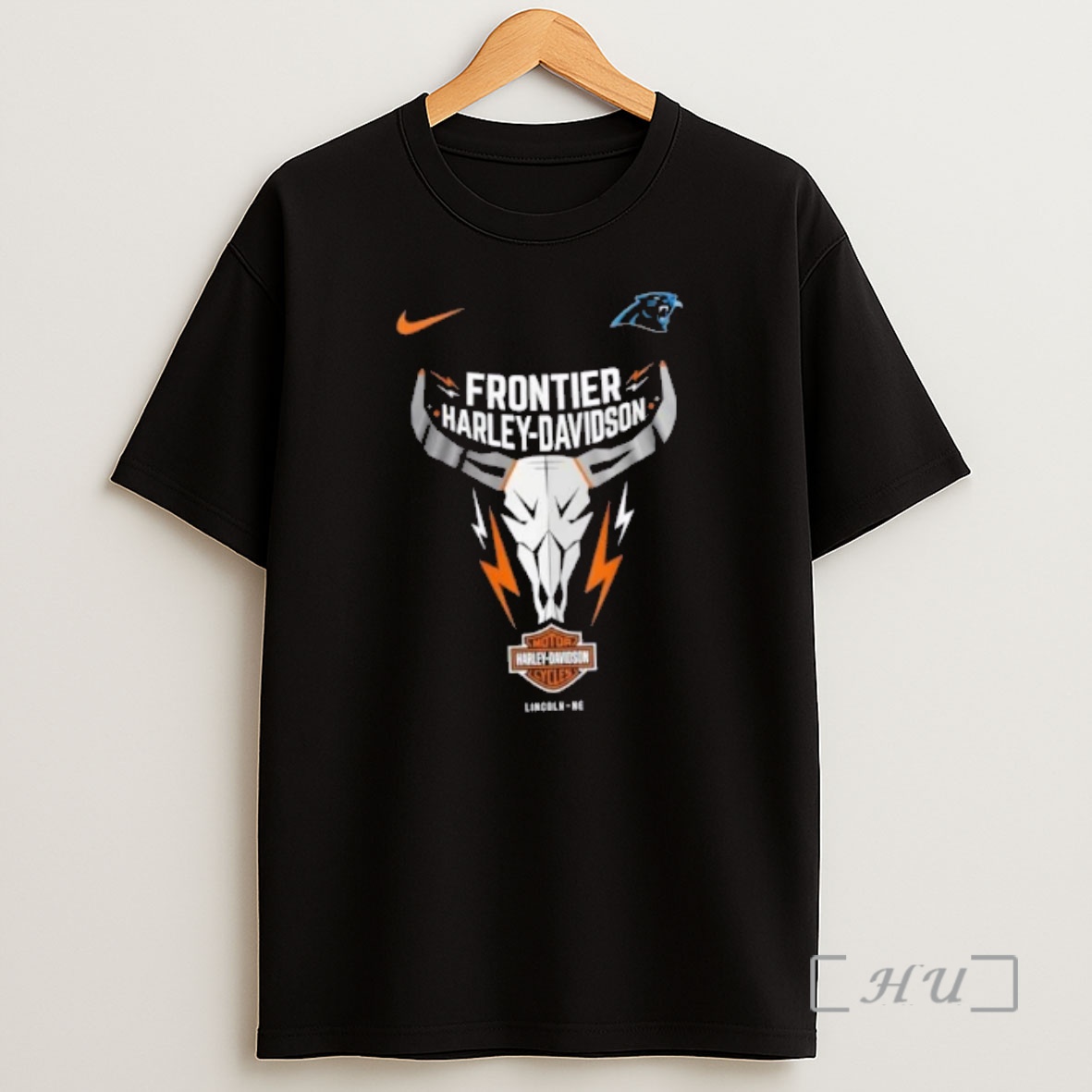 Officials Nfl Carolina Panthers X Frontier Harley Davidson 2 Sided Shirt Sweatshirt Tee