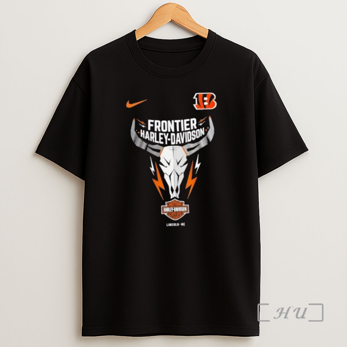 Officials Nfl Cincinnati Bengals X Frontier Harley Davidson 2 Sided Shirt Sweatshirt Tee