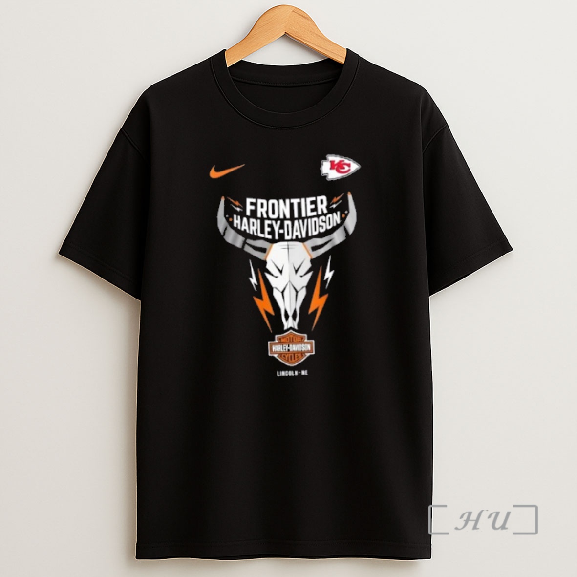 Officials Nfl Kansas City Chiefs X Frontier Harley Davidson 2 Sided Shirt Sweatshirt Tee