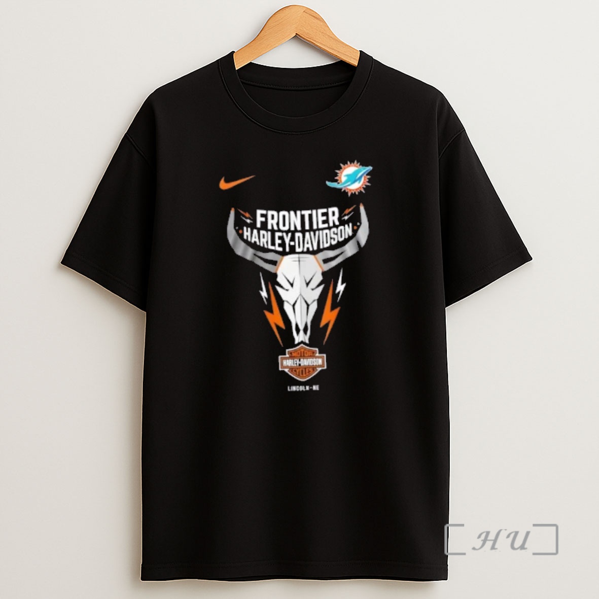 Officials Nfl Miami Dolphins X Frontier Harley Davidson 2 Sided Shirt Sweatshirt Tee