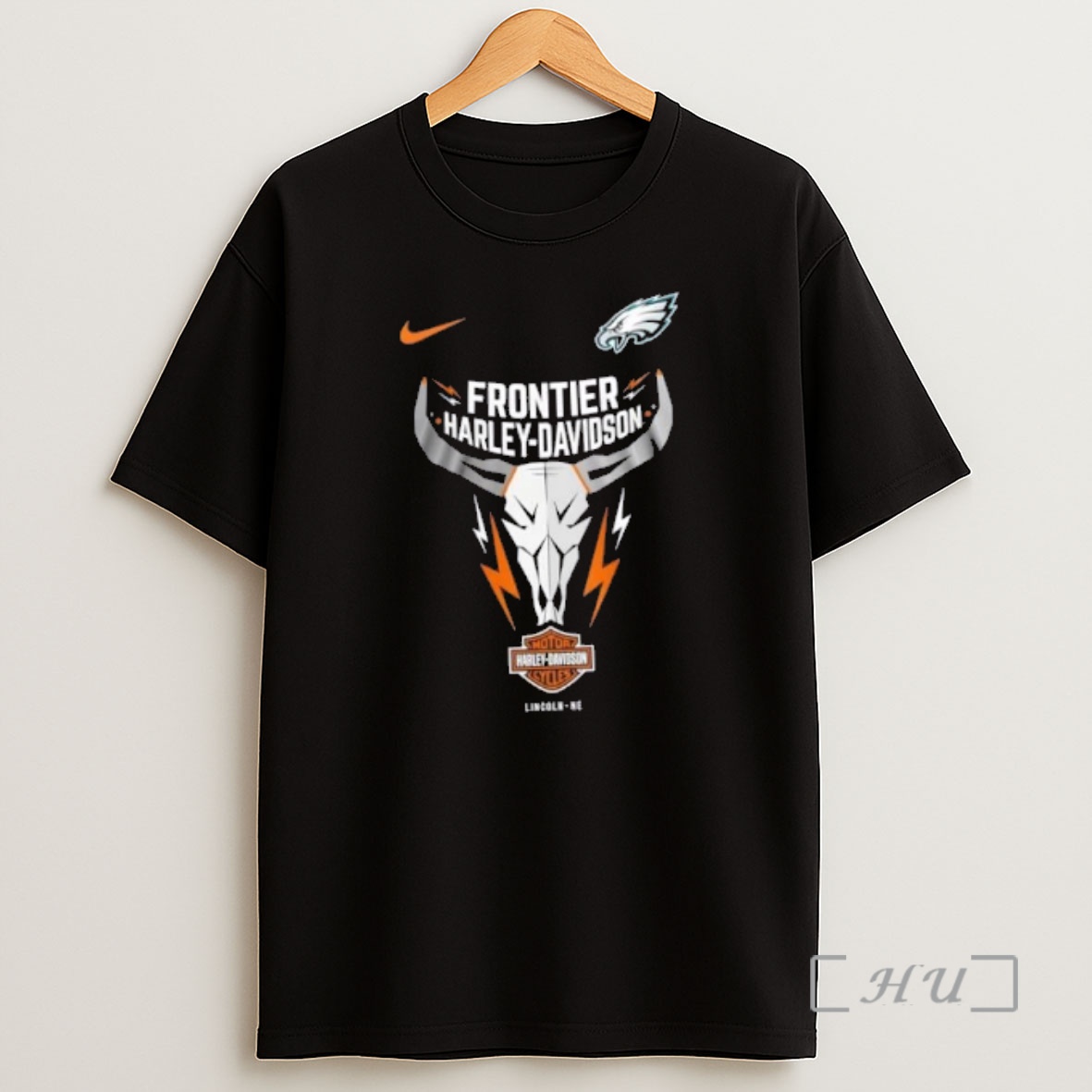 Officials Nfl Philadelphia Eagles X Frontier Harley Davidson 2 Sided Shirt Sweatshirt Tee