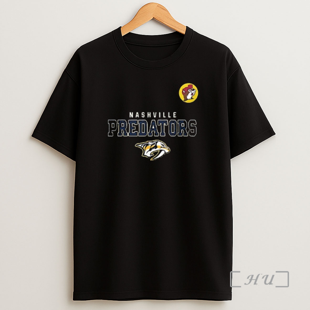 Officials Nashville Predators X Buc Ees Smashville Mascot Double Sided Graphic Shirt Sweatshirt Tee