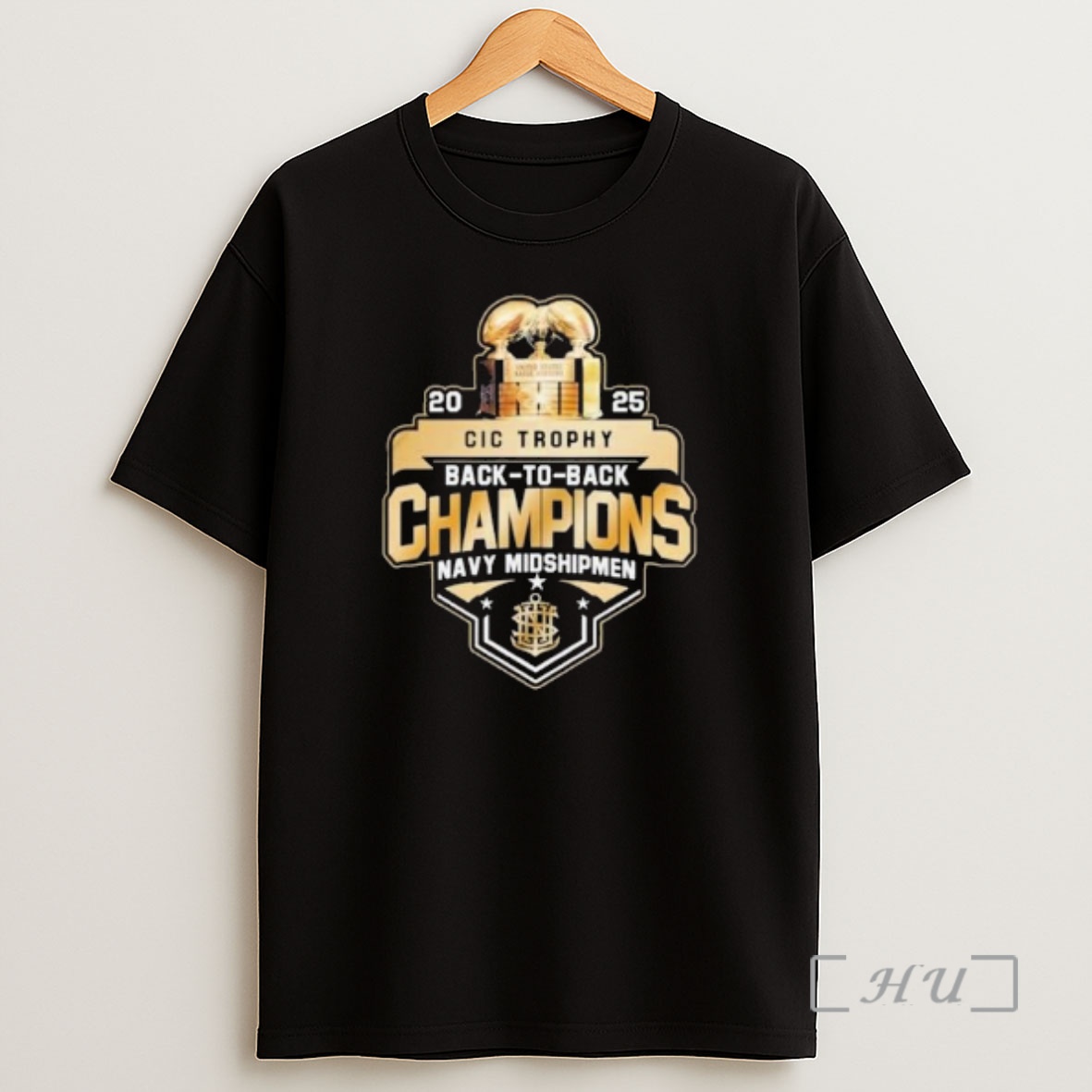 Officials Navy Midshipmen 2025 Back To Back Cic Trophy Champions Circle Black Shirt Sweatshirt Tee