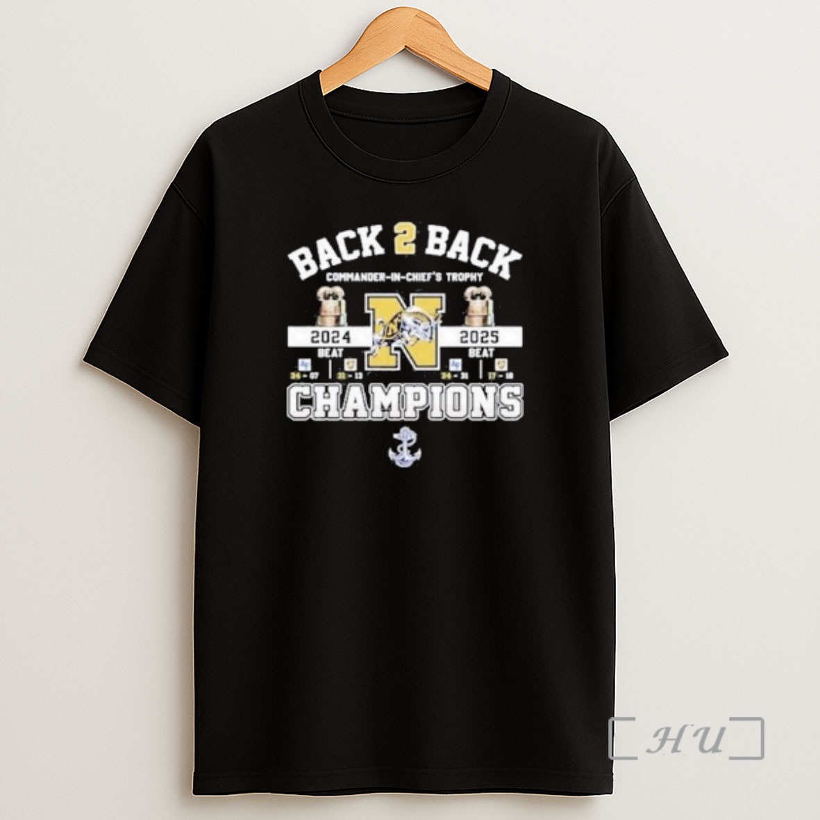 Officials Navy Midshipmen Back 2 Back Commander In Chiefs Trophy 2024 2025 Champions Circle Black Shirt Sweatshirt Tee