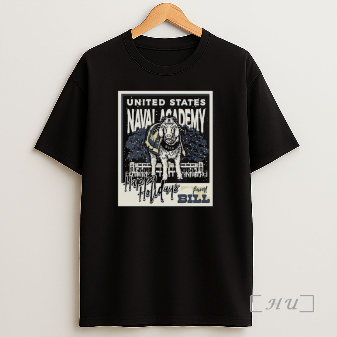 Officials Navy Midshipmen Snowy Polaroid Circle Black Shirt Sweatshirt Tee