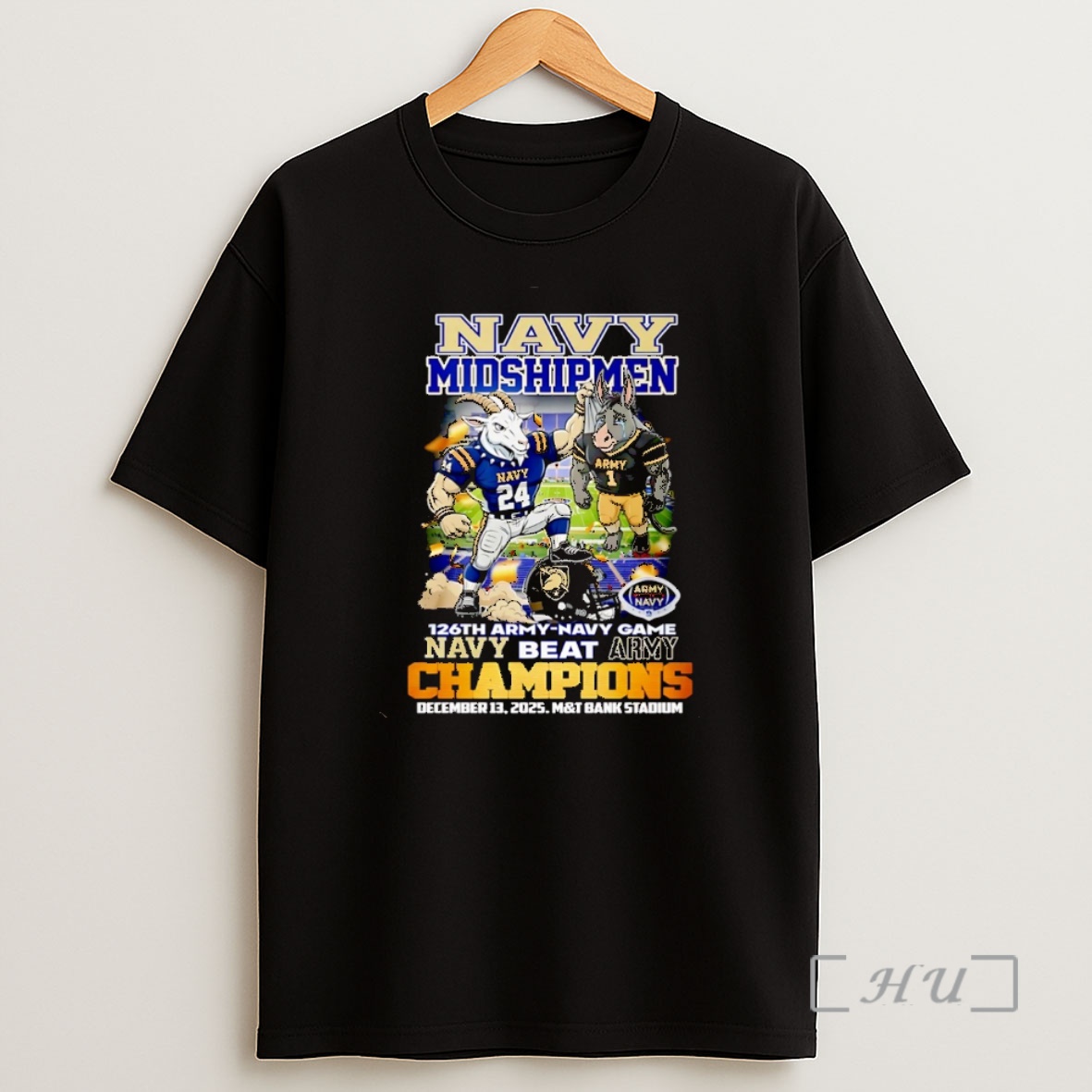 Officials Navy Midshipmen Beat Army 2025 126th Amry Navy Game Champions Mascot Christmas Shirt Sweatshirt Tee