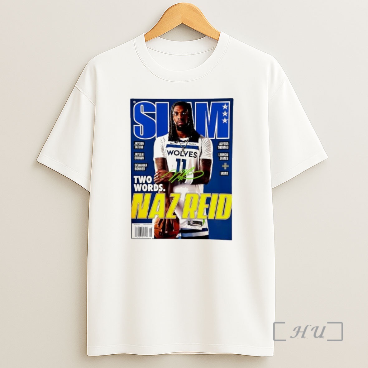 Officials Naz Reid Autographed Slam Magazine Minnesota Shirt Sweatshirt Tee