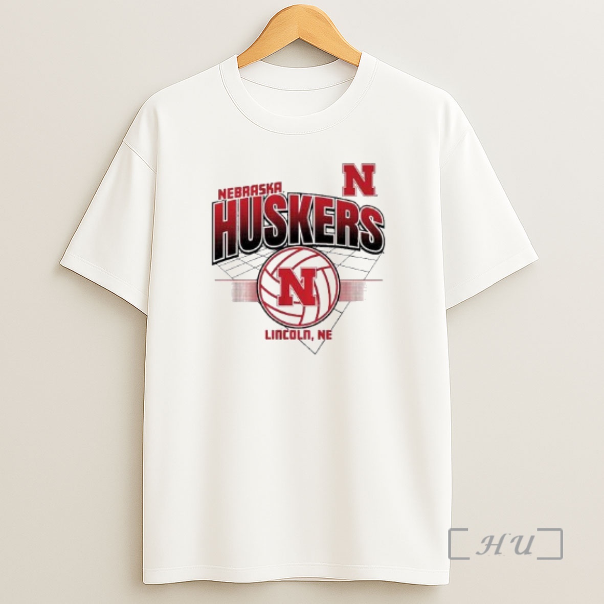 Officials Nebraska Huskers Volleyball Grid Circle White Premium Shirt Sweatshirt Tee