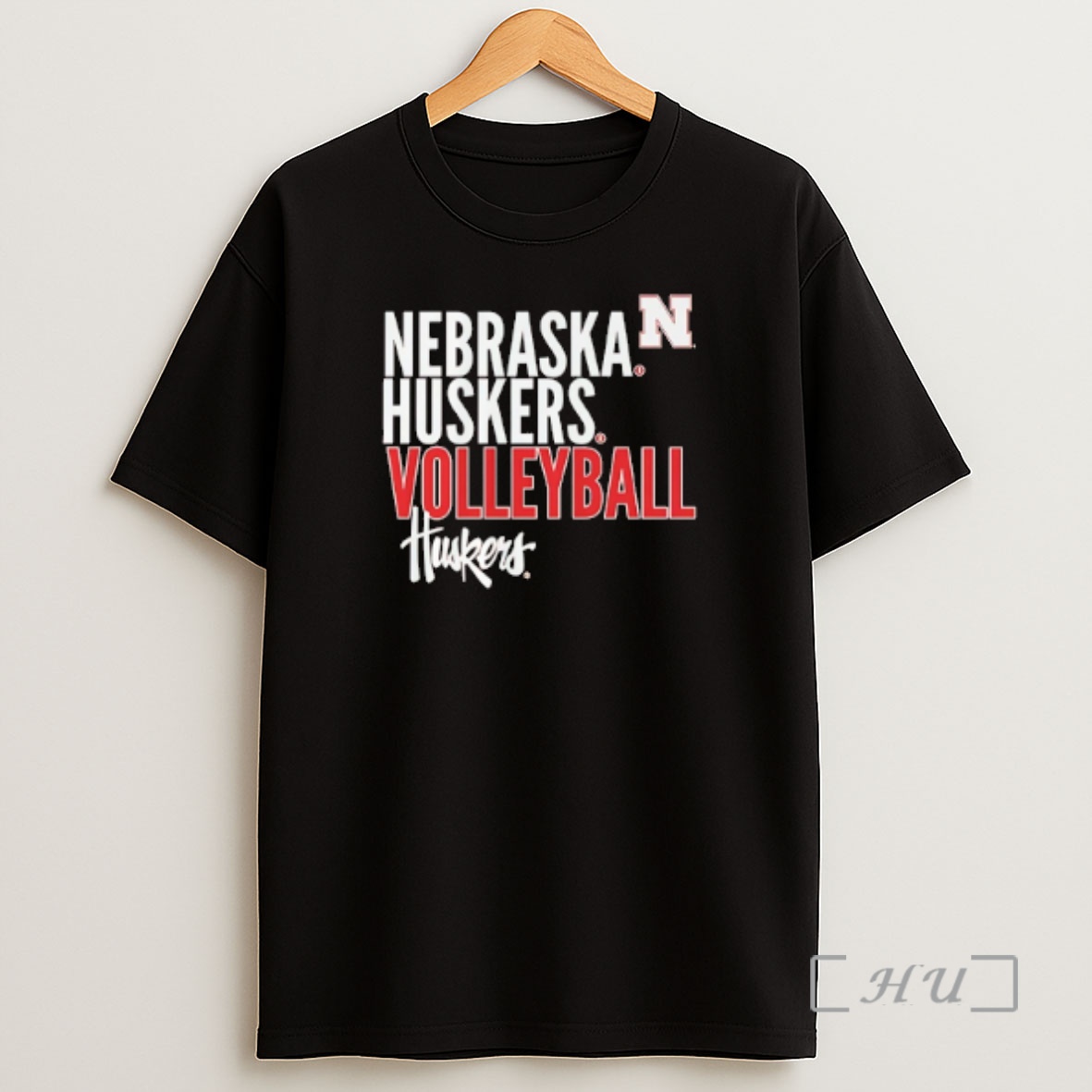 Officials Nebraska Huskers Volleyball Huskerstext Logo Overlay Premium Shirt Sweatshirt Tee