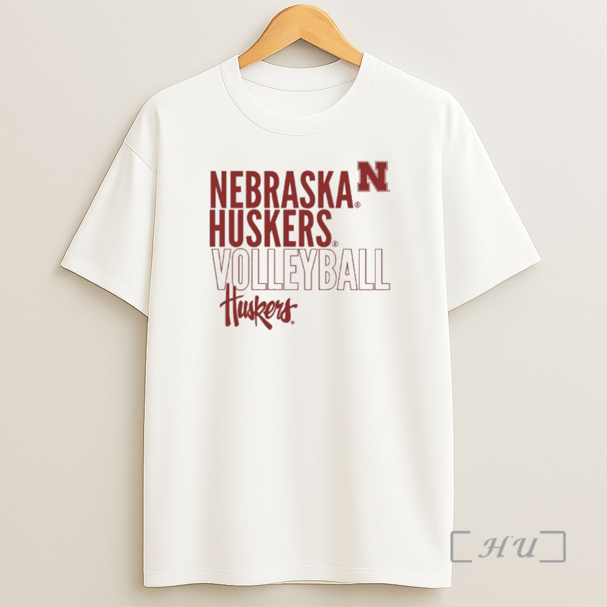 Officials Nebraska Huskers Volleyball Text Logo Overlay Premium Shirt Sweatshirt Tee