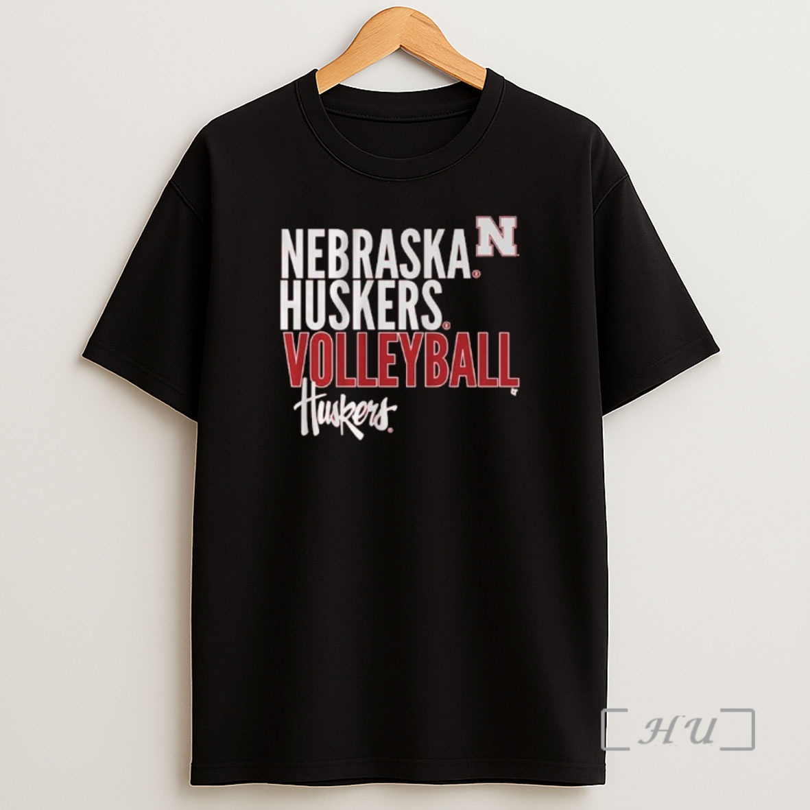 Officials Nebraska Volleyball Text Logo Overlay 2025 Premium Shirt Sweatshirt Tee