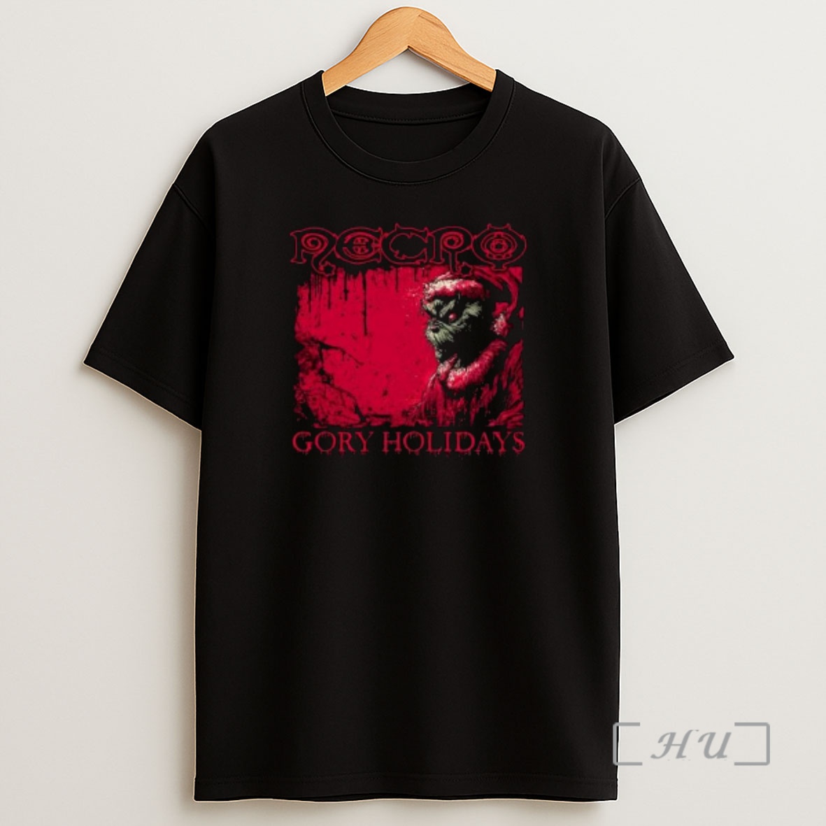 Officials Necro Grinch Gory Holidays Blood Drip Circle Black Shirt Sweatshirt Tee