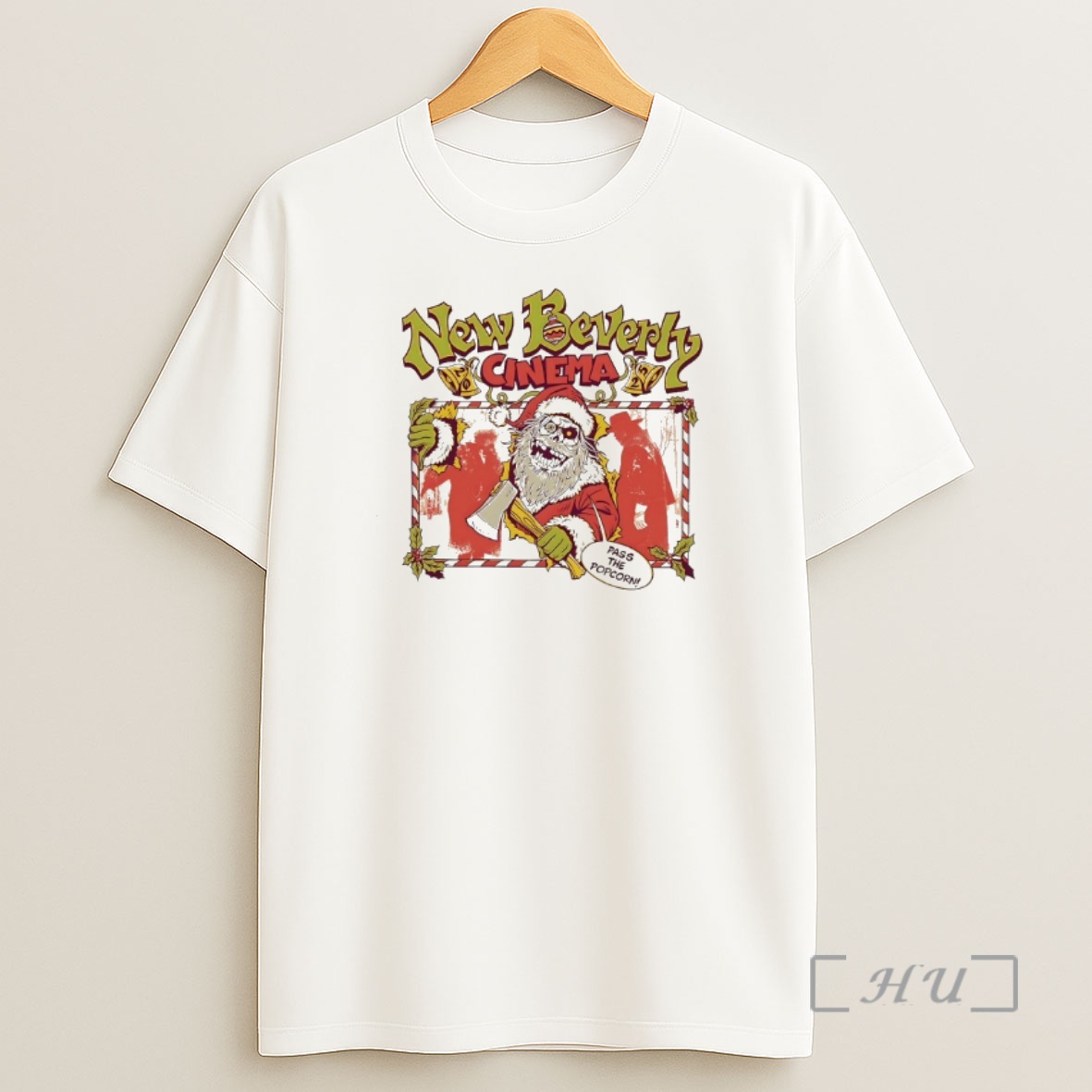 Officials New Beverly Cinema Christmas Horror 2025 Pass The Popcorn Shirt Sweatshirt Tee