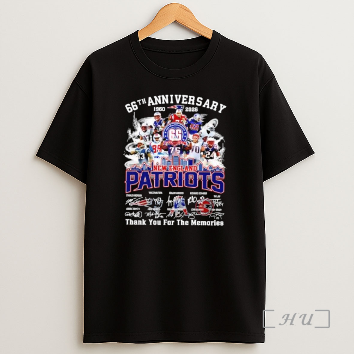 Officials New England Patriots 1960 2026 66th Anniversary Thank For The Memories Signatures Shirt Sweatshirt Tee