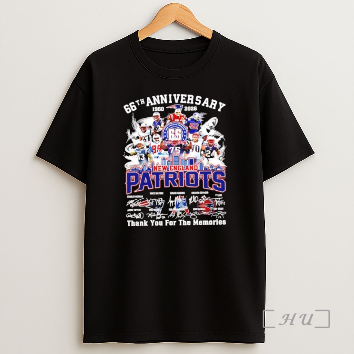 Officials New England Patriots 66th Anniversary 1960 2026 Thank You For The Memories Signatures Shirt Sweatshirt Tee