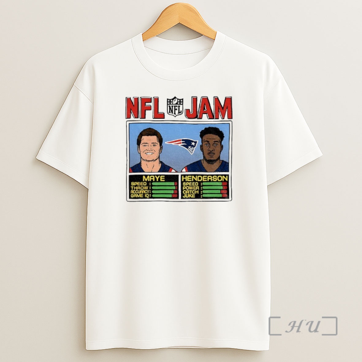 Officials New England Patriots Drake Maye And Treveyon Henderson Nfl Jam Game Premium Shirt Sweatshirt Tee