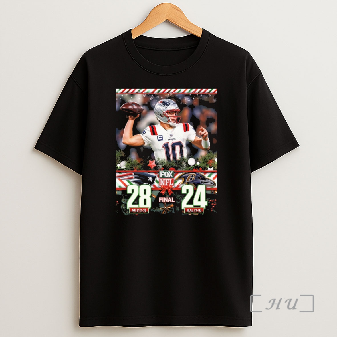 Officials New England Patriots Defeat Baltimore Ravens Final 28 24 Fox Nfl Merry Christmas Shirt Sweatshirt Tee
