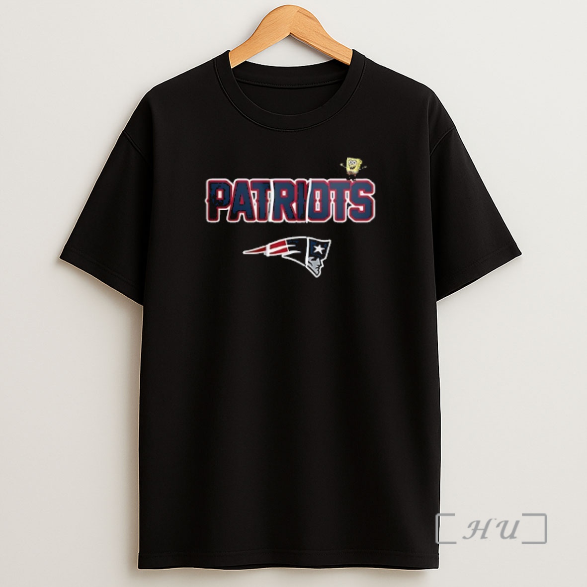 Officials New England Patriots X Squarepants Movie Cartoon Double Sided Graphic Shirt Sweatshirt Tee