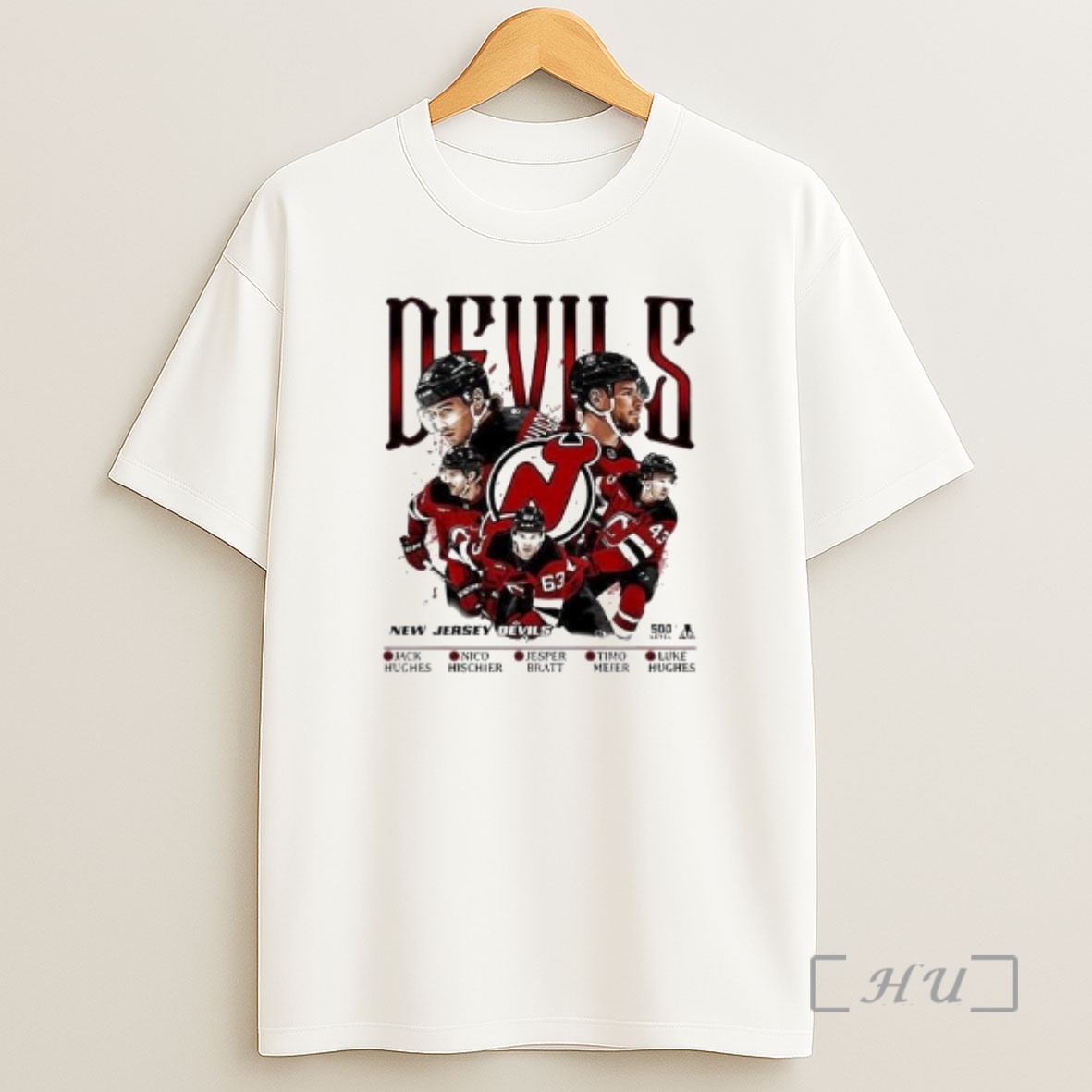 Officials New Jersey Devils 5 Stars Circle White Shirt Sweatshirt Tee