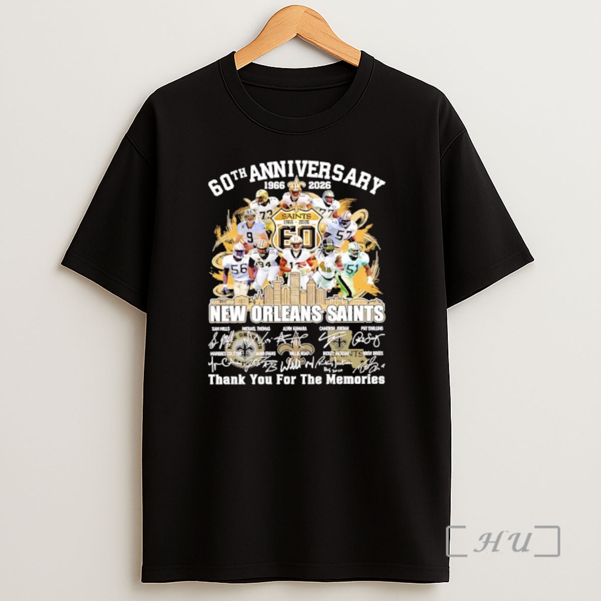 Officials New Orleans Saints 60th Anniversary 1966 2026 Thank You For The Memories Signatures Shirt Sweatshirt Tee