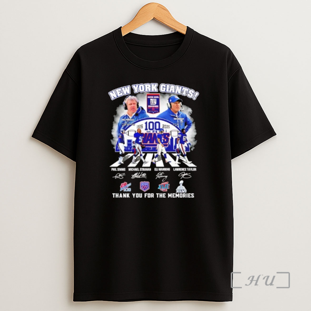 Officials New York Giants 100th Anniversary 1925 2025 Thank You Signatures Premium Shirt Sweatshirt Tee